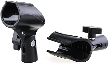 ZRAMO 2 ADET Standları Siyah Mikrofon Klip Mikrofon Mikrofon Klip Tutucu mikrofon standı ile 5/8 Erkek 3/8 dişi adaptör,