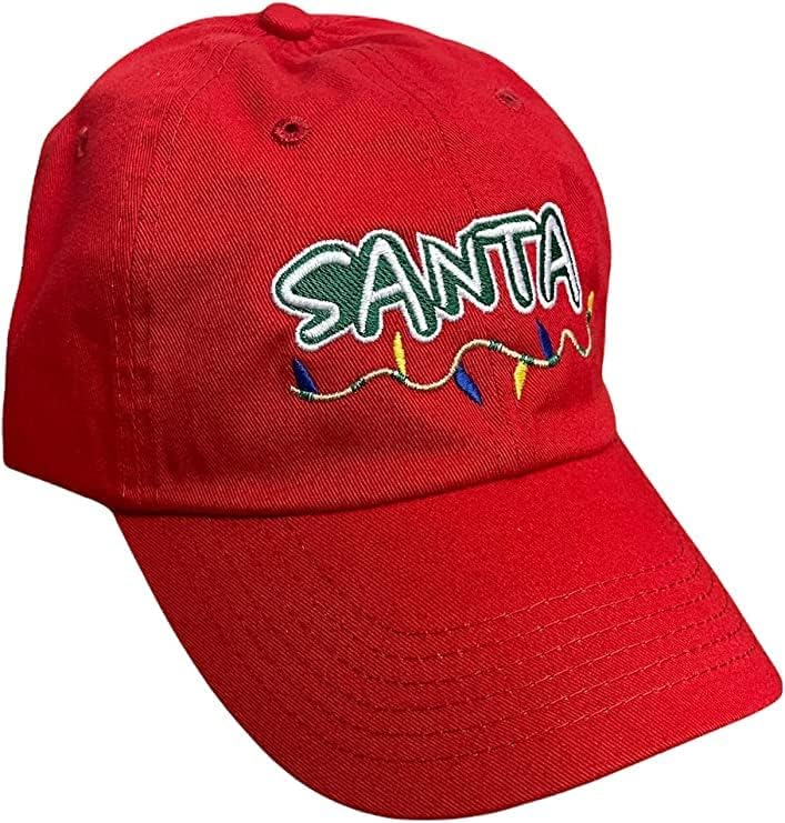 STİTCHWORKS Santa beyzbol şapkası Ayarlanabilir İşlemeli geniş şapka Noel Şapka Santa Şapka Yetişkin
