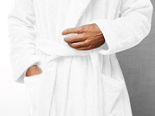DAN NEHRİ Havlu Kumaş Elbiseler Kadınlar ve Erkekler için-Hafif %100 Pamuklu Bornoz - Unisex Peluş Bornoz Spa ve Duş