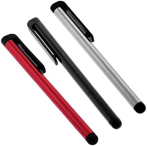 Özel Kapasitif Dokunmatik 3'lü LG Stylo 4 ile Uyumlu Tek Styz Premium Stylus! (Siyah Gümüş kırmızı)