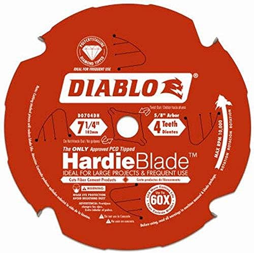 Freud D0704DH Diablo 7-1 / 4X 4 T PCD Ucu TCG Hardie Fiber Çimento Testere BLD, 5/8 Çardak (Tek Paket)