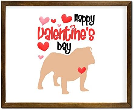 Sevgililer Günün Kutlu Olsun Evde Beslenen Hayvan Köpek Çerçeveli Tabela Sevgililer Günü Kırmızı Kalp Köpek Silueti