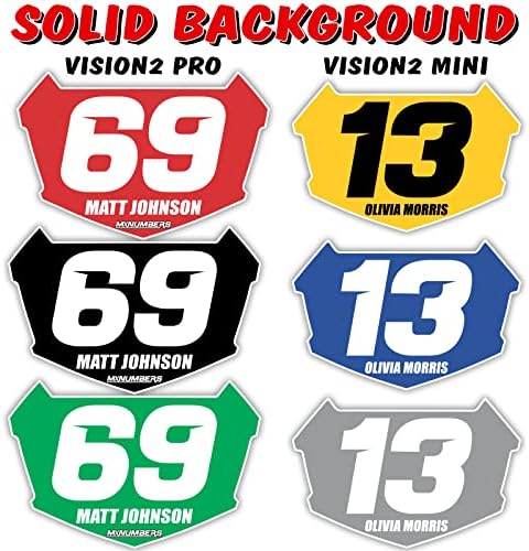BMX Plaka Çıkartmaları / Çok Renkli Bisiklet Yarış Numarası Grafikleri / Adınız, Numaranız ve Renklerinizle Özel/INSİTE