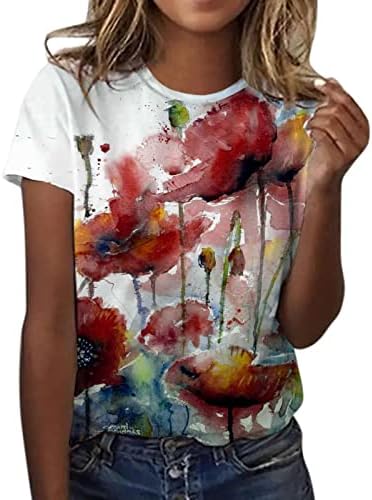 Kadın Yenilik T-Shirt Kelebek Grafik Kısa Kollu T Shirt Crewneck Şık Rahat yazlık gömlek Kadınlar için 2023