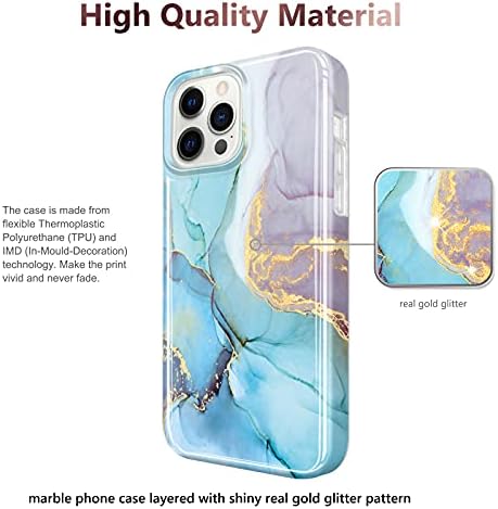 JİAXİUFEN iPhone 13 Pro Max Kılıf ile Uyumlu Altın Sparkle Glitter Mermer İnce Darbeye Dayanıklı TPU Yumuşak Kauçuk