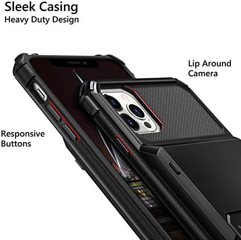 iPhone ile Uyumlu Vofolen 12 Pro Max Kılıf 5G Cüzdan 4 Kartlı Kimlik Yuvası Kredi Kartı Tutucu Flip Gizli Cep Çift
