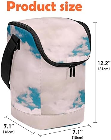 Öğle Çanta için Kadın Erkek, yalıtımlı Bulutlar Mavi Gökyüzü öğle yemeği kutusu Tote Çanta için Ayarlanabilir Omuz