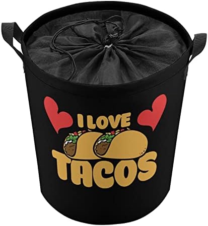 Seviyorum Tacos Katlanabilir çamaşır sepeti Büyük çamaşır sepeti Hafif Depolama Sepeti Oyuncak Organizatör Kolları