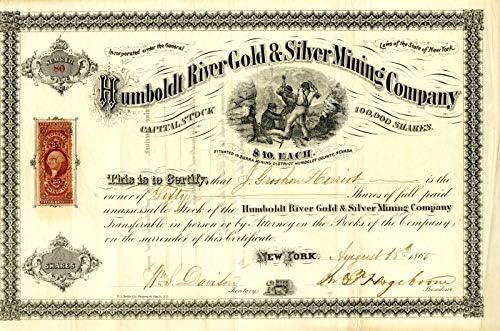 Humboldt Nehri Altın ve Gümüş Madenciliği A. Ş. - Stok Sertifikası