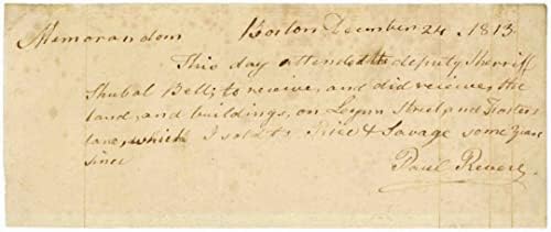 Paul Revere, 1813 tarihli Muhtırayı imzaladı - Gece Yarısı Binicisinin İstisnai İmzası