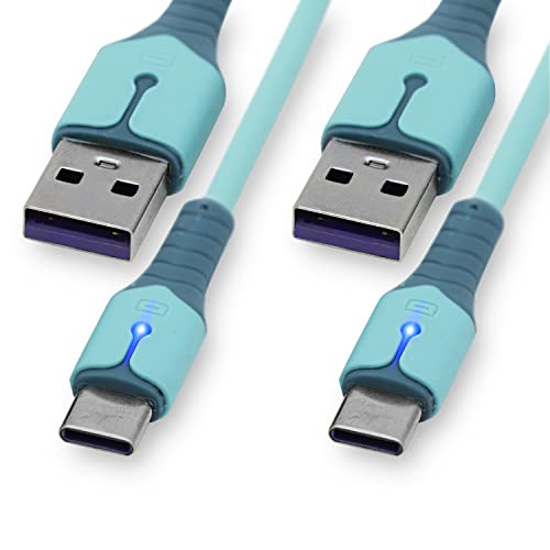 USB C Kablosu, 2'li Paket USB A'dan USB C'ye Kablo 3ft Yumuşak Silikon USB C Kablosu, C Tipi Cihazlarla Uyumlu C Tipi