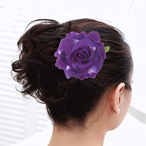 SOLUSTRE Bayan saç tokası s 2 in 1 Yapay Büyük Gül Çiçek Saç Tokası Çiçek Saç Tokası Broş Saç Çiçekler Pin Çiçek Broş