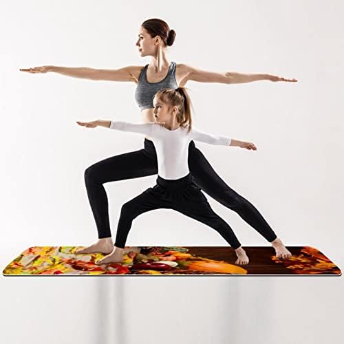 Tüm Amaçlı Yoga Mat Egzersiz ve Egzersiz Mat Yoga için, Sonbahar Şükran Kabak Akçaağaç Yaprağı