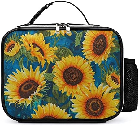 Ayçiçeği Kullanımlık yemek taşıma çantası Yalıtımlı öğle yemeği kutu konteyner Ofis İşleri İçin Piknik Seyahat Kolu
