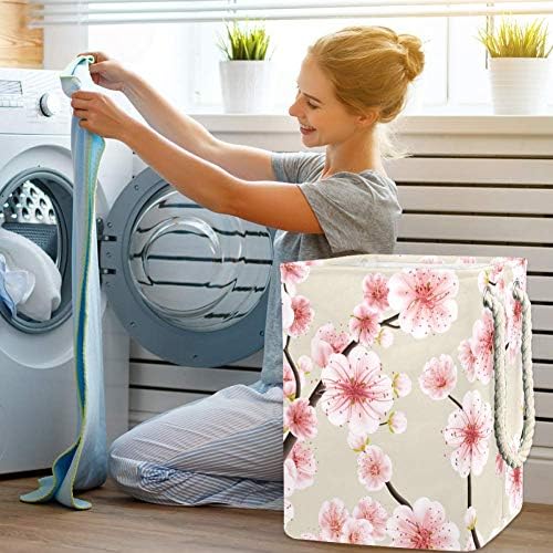 Inhomer Pembe Çiçeği Desen 300D Oxford PVC Su Geçirmez Giysiler Sepet Büyük çamaşır sepeti Battaniye Giyim Oyuncaklar