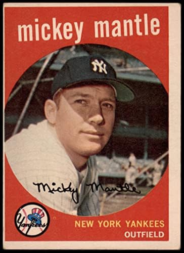 1959 Topps 10 Mickey Mantle New York Yankees (Beyzbol Kartı) VG Yankees