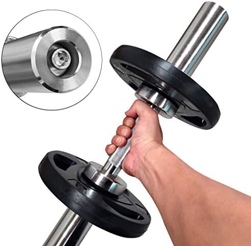 Vücut Fitness Bar İki 20 inç Dambıl Kolu Seti - Halter Yakalı Katı Ayarlanabilir Dambıl Çubukları 2 150 LB Standart
