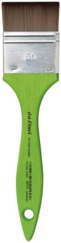 da Vinci Öğrenci Serisi 5073 Okul ve Hobi için Uygun Boya Fırçası, Benekli Düz Elastik Sentetik Yeşil Mat Saplı, boyutu