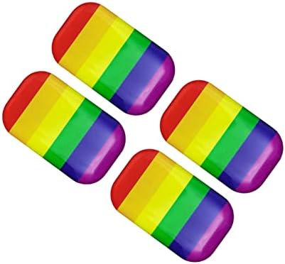 4 ADET 36x22mm Yumuşak Epoksi Mini Gökkuşağı Lezbiyen Gay Pride Bayrağı Amblem Sticker Çıkartmaları Araç Oto Araba