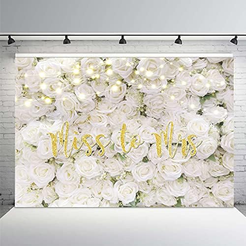 MEHOFOND 10x7ft Bayan Bayan Zemin Gelin Duş için Beyaz Çiçek Duvar Dekorasyonu Düğün Gelin olmak Nişan Fotoğraf Arka