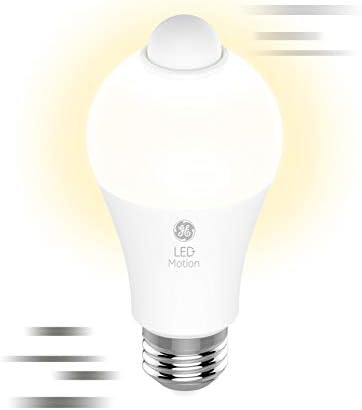GE aydınlatma LED + hareket sensörlü LED ampuller, güvenlik ışığı, Sıcak beyaz, A21 Standart ampuller (2 Paket)