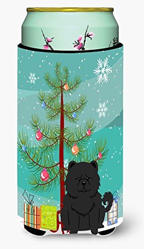 Caroline's Treasures BB4268TBC Merry Christmas Ağacı Chow Chow Siyah Uzun Boy Hugger, Can Soğutucu Kol Hugger Makinede