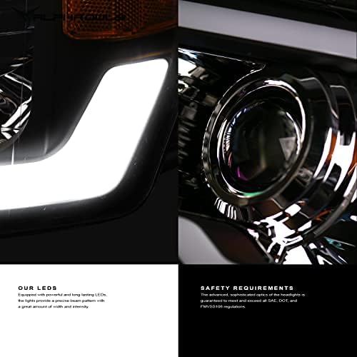 Alfa Baykuşlar 8711361 Projektör Farlar Beyaz led ışık Çubuğu-Krom Amber Uyar 2004-2008 Ford F150 / 2006-2008 Lincoln