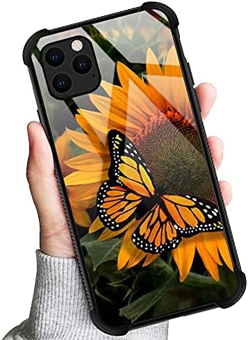 ıPhone 13 Pro Max Durumda, Ayçiçeği Kelebek Çiçek Desen Tasarımı Kızlar Kadınlar için iPhone 13 Pro Max Kılıfları,