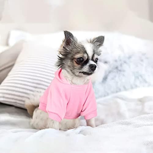 Chihuahua Kazak Köpekler için Köpek Hoodie ile Cep Tiny Köpek Giysileri Kış Polar Sıcak Pet Doggie Kazak Küçük Kız