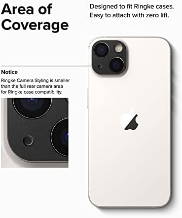 Ringke Kamera Stili [Şık Alüminyum Çerçeve] iPhone 14 Kamera Lens Koruyucusu ve iPhone 14 Plus Kamera Lens Koruyucusu