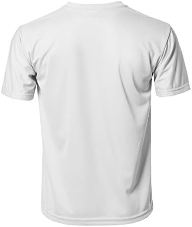 Katı Yumuşak Coolmax Aktif Kısa Kollu Crewneck T-Shirt Tee Beyaz Boyut S