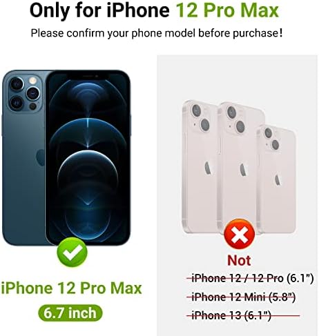 Elteker iPhone 12 Pro Max Kartlıklı Telefon Kılıfı, iPhone 12 Pro Max Halkalı Kickstandlı Kadınlar için Cüzdan Kılıfı,