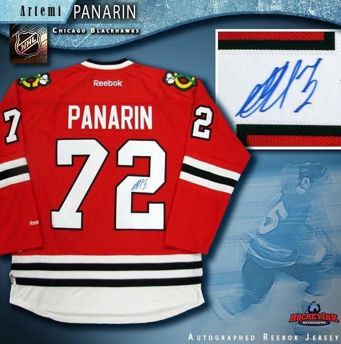 Artemi Panarin İmzalı Chicago Blackhawks Kırmızı Reebok Forması ÜCRETSİZ KARGO - İmzalı NHL Formaları