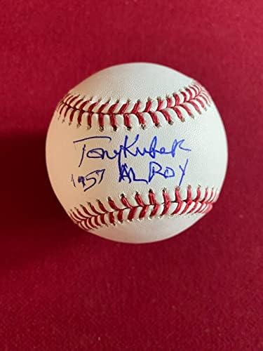 Tony Kubek İmzalı (JSA) '57 ROY Ins. Resmi Beyzbol (Vintage) Yankees-İmzalı Beyzbol Topları