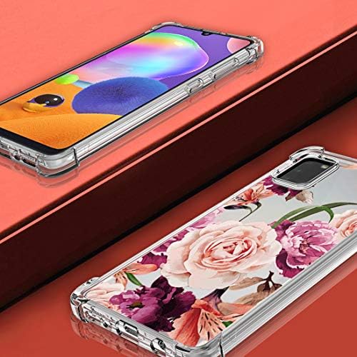 Osophter Samsung Galaxy A31 Kılıfı Çiçek Çiçek Kızlar Kadınlar için Şok Emme Esnek TPU Kauçuk Telefon Kapak için Samsung