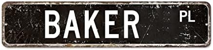 Baker Sokak Işaretleri Özelleştirilmiş Metal Işaretleri Baker Dekor Baker Hediye Vintage Metal Duvar Sanatı Rustik
