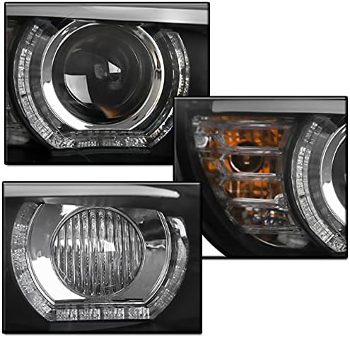 ZMAUTOPARTS 3D Halo Siyah Projektör Farlar Farlar w / 6 Mavi LED DRL İçin 2007-2010 BMW 3 Serisi E92 E93 Coupe