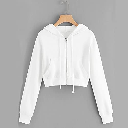 PRDECEXLU Bitkileri Tişörtü Kadınlar için Atletik Moda Kış Uzun Kollu Cepler ile Kazak Gevşek Polyester Hood