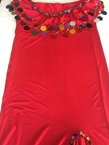 Mısır Oryantal Dans Elbise, Melaya elbise, el yapımı işlemeli İskandrani kıyafet, Kırmızı, Bir Boyut