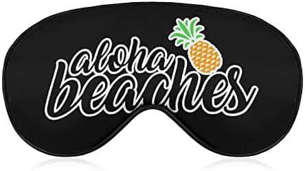 Aloha plajlar ananas baskı göz maskesi ışık engelleme uyku maskesi seyahat için ayarlanabilir kayış ile uyku vardiyalı