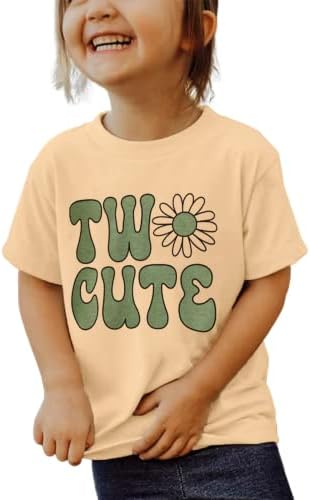 2nd Doğum Günü Kız Gömlek Komik İki Sevimli Mektup baskılı tişört 2 Yaşındaki İkinci Ayçiçeği Grafik Kıyafetler doğum
