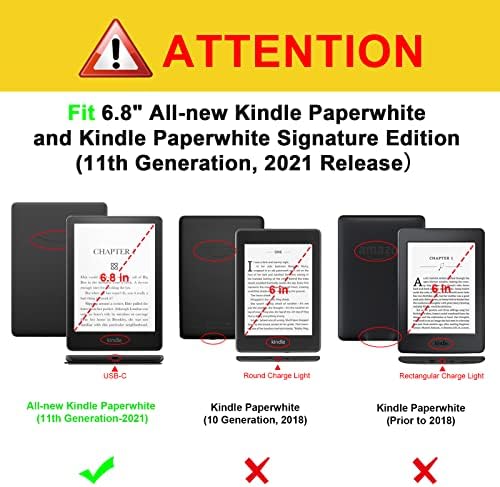 6.8 Kindle Paperwhite (11. Nesil 2021) ve Kindle Paperwhite Signature Edition için Fintie Kılıfı-Jungle Night Slimshell