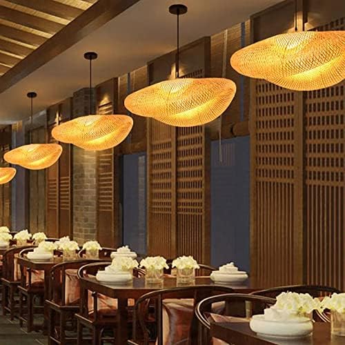 ZSEDP 1 ADET bambular dokuma Droplight çin Zen çay odası lamba dekor ışık kaynağı ile