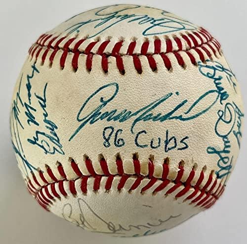 1986 CHİCAGO CUBS takımı beyzbol imzaladı-23 İmza-MADDUX (Çaylak) / SANDBERG - İmzalı Beyzbol Topları