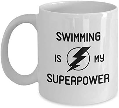 Yüzme Benim Süper Güç Kahve Kupa Yüzücü İş Arkadaşı Şeytan Hediye Hobi seyahat tipi kupa Mevcut