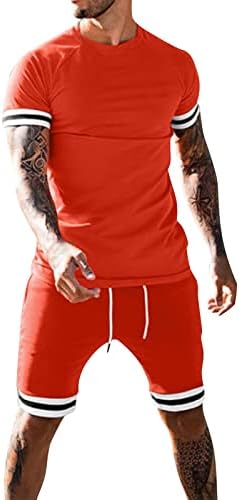 Erkek Slim Fit Takım Elbise 2 Parça Setleri Şort ve Pantolon Kollu Patchwork Gömlek erkek Kısa Yaz Plaj Erkek Takım