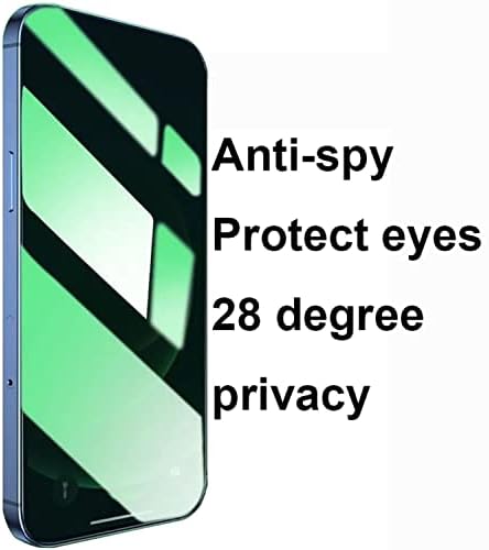 BWEDXEZ 2 Paket Anti-Mavi Gizlilik Temperli Cam iPhone için Uygun 12 Pro Max Anti-Casus Ekran Koruyucu Anti-Gözetleme