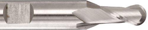 Melin Tool A-B Kobalt Çelik Bilyalı Uçlu Değirmen, Weldon Şaft, Kaplanmamış (Parlak) Kaplama, 30 Derece Sarmal, 2