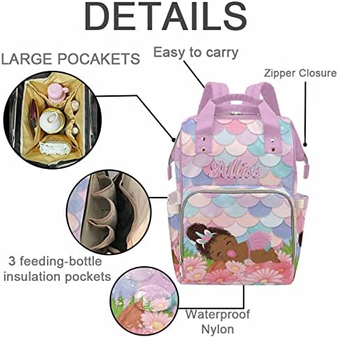 InterestPrint Kişiselleştirilmiş Sevimli Büyük bebek bezi çantası Sırt Çantası Tote Çanta, Özel Ad Anne Hemşirelik