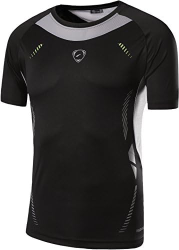 jeansian erkek Spor Hızlı Kuru Fit Kısa Kollu Erkek T-Shirt Tee Gömlek Tişört Tops Golf Tenis Koşu LSL111